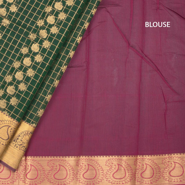KTSR42070-4-Silk-Cotton-Dark-Green-Zari-Worked-Saree-07-blouse