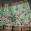 KTSR42112-5-Semi-Raw-Silk-Jade-Green-Floral-Printed-With-Zari-Checked-Saree-crush