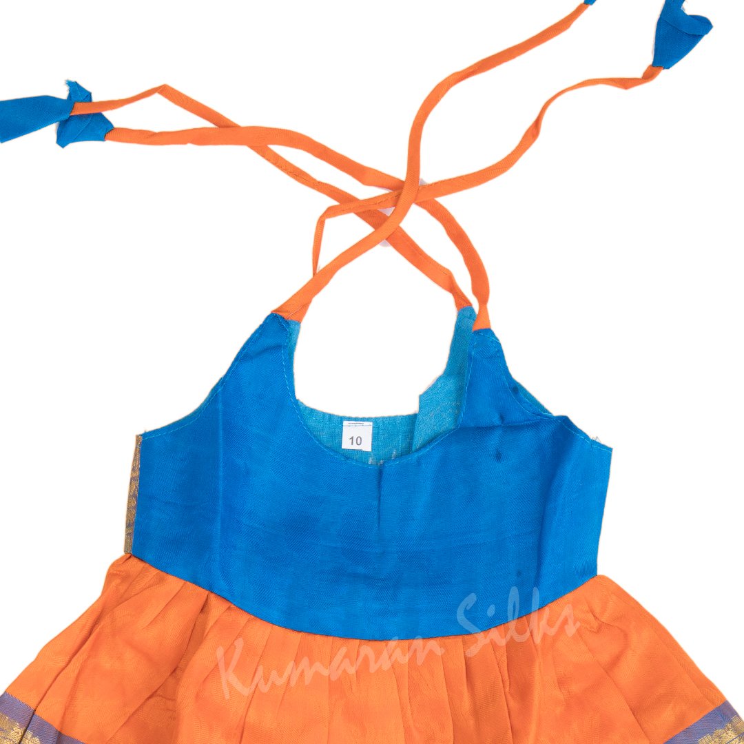 Pure Silk Azure Blue 10 Years Baby Frock