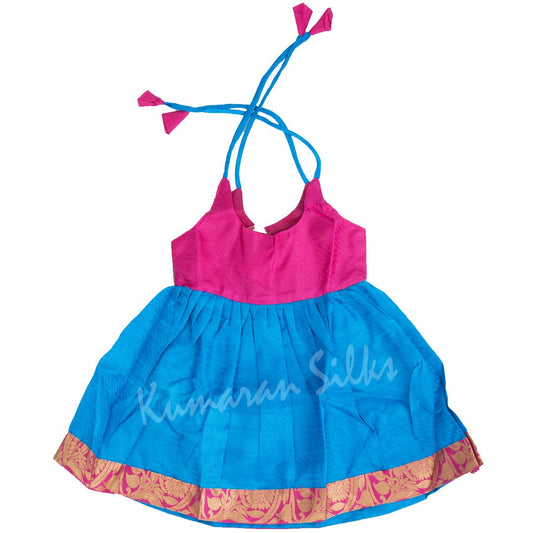 Pure Silk Magenta Pink 10 Years Baby Frock