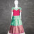 Magenta and Green Embossed Kids Pavadai