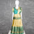 Green And Mustard Yellow Embossed Kids Pavadai