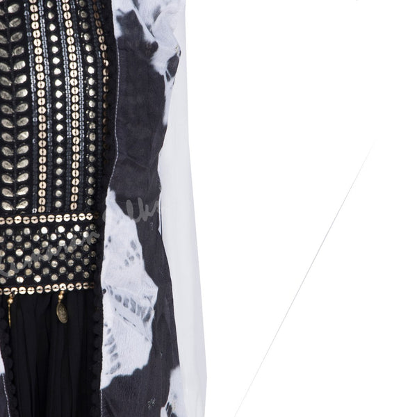 Black Embroidered Palazzo Set
