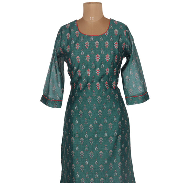 Teal Green Printed Readymade Salwar Without Dupatta