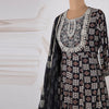 Black Anarkali Readymade Printed Salwar Suit With Dupatta
