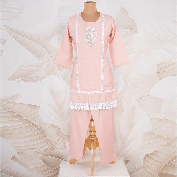 Peach Embroidered Co-ord Set