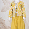 Lime Yellow Embroidered Palazzo Set