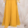 Mustard Yellow Thread Embroidered Palazzo Set