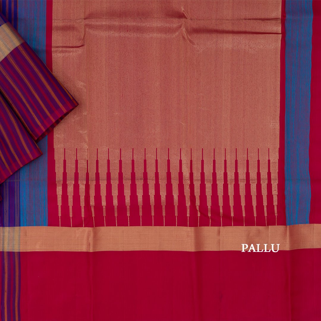Traditional Silk Sarees With Striped Border 01