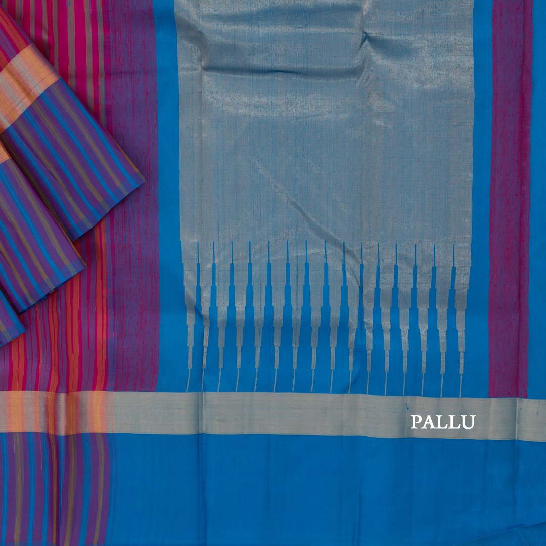 Traditional Silk Sarees With Striped Border 06