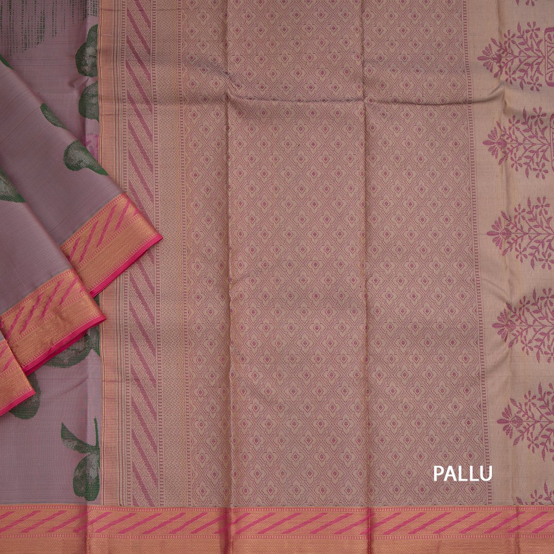 Half And Half Pink Clover Colour Silk Saree