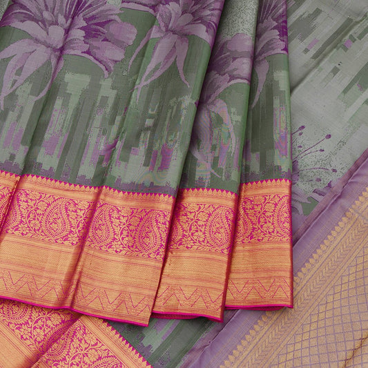 Stylish Half And Half Silk Saree With Flower Shower Border