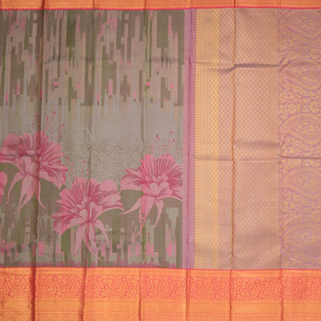 Stylish Half And Half Silk Saree With Flower Shower Border 02
