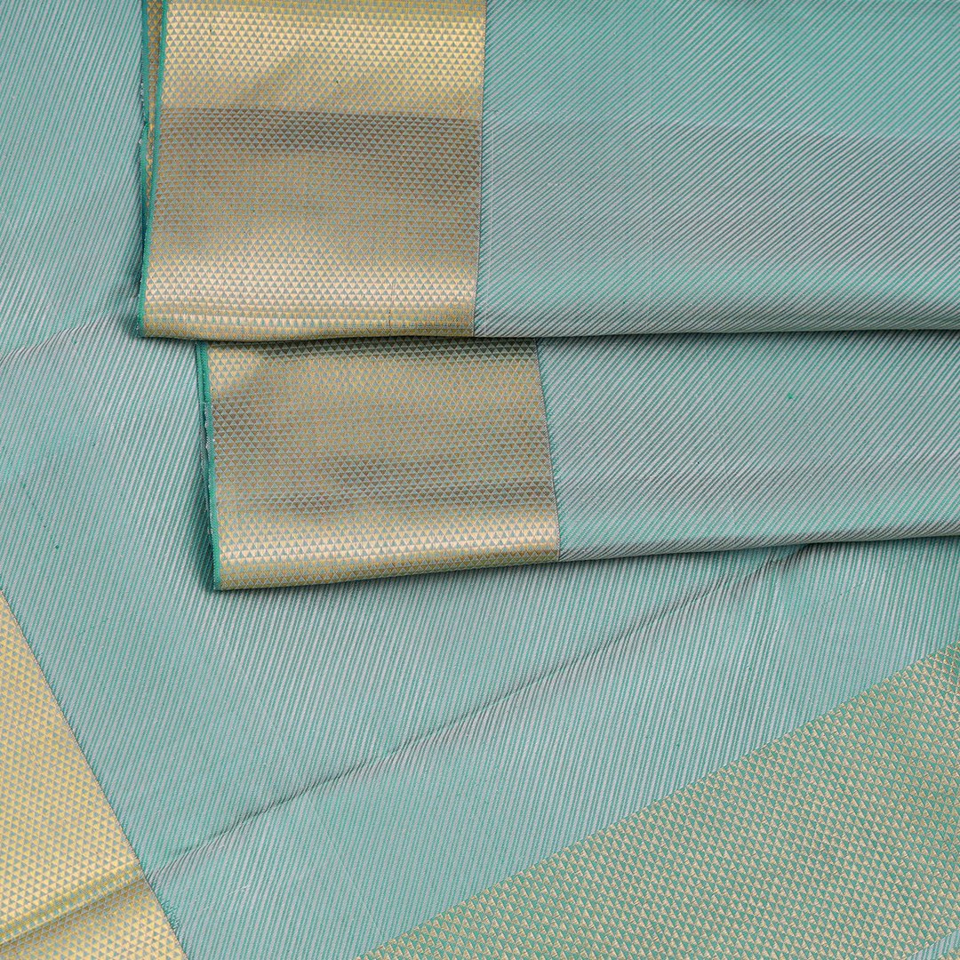 Diagonally Straiped Pattern Blue Silk Thread Work Dhoti 8/4