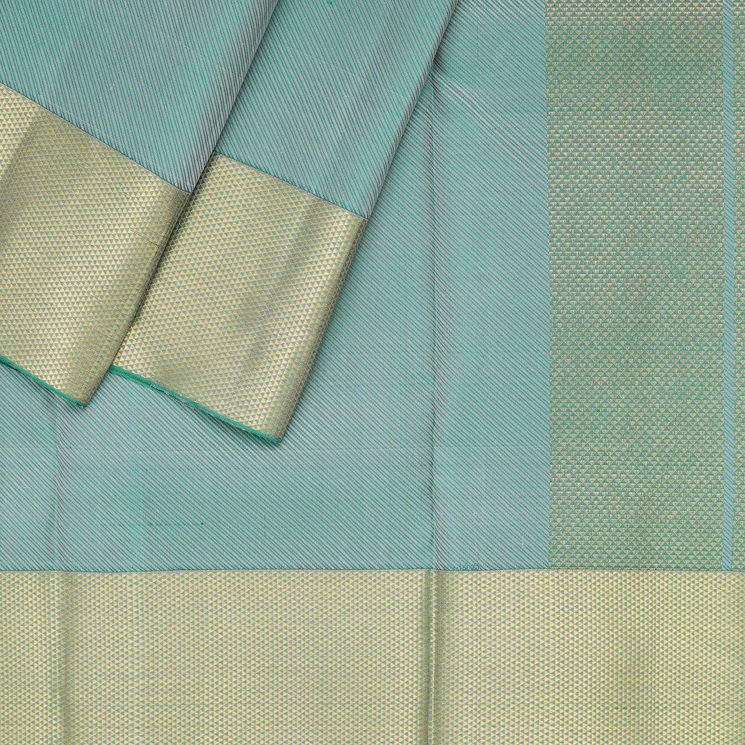 Diagonally Straiped Pattern Blue Silk Thread Work Dhoti 8/4