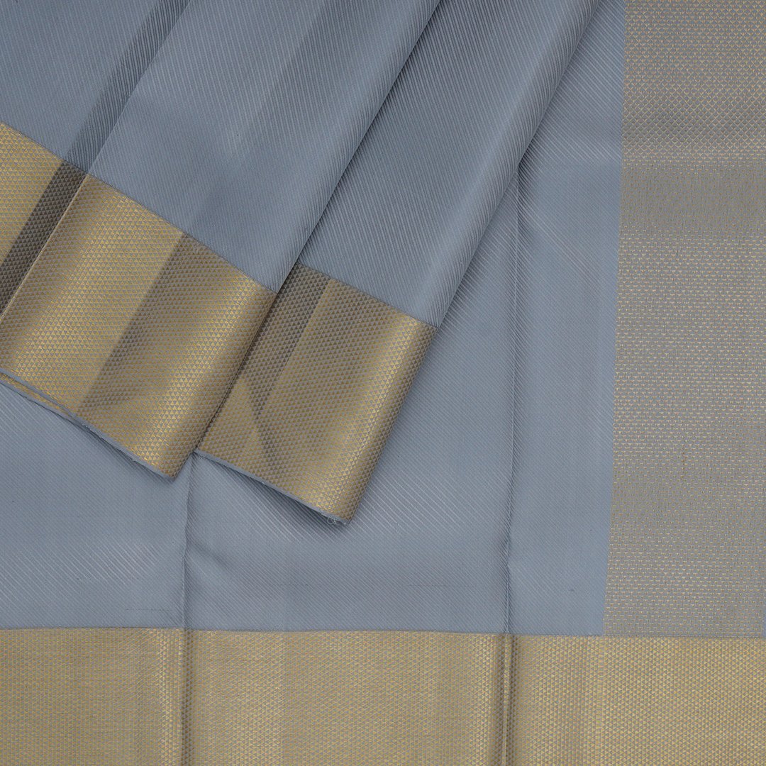 Diagonally Straiped Pattern Grey Silk Thread Work Dhoti 8/4