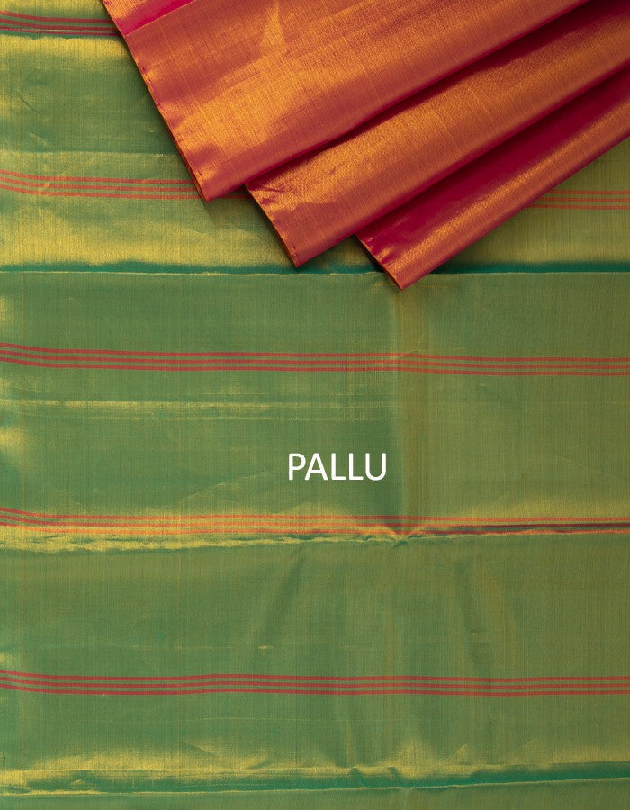 Pink Tissue Silk Saree With Contrast Pallu
