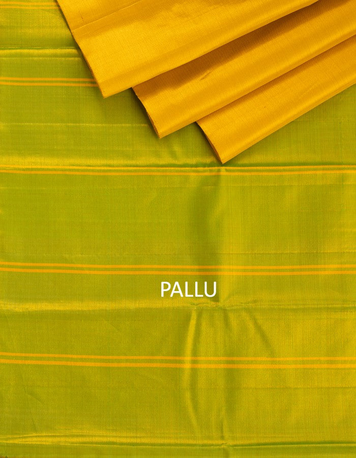 Golden Tissue Silk Saree With Contrast Pallu