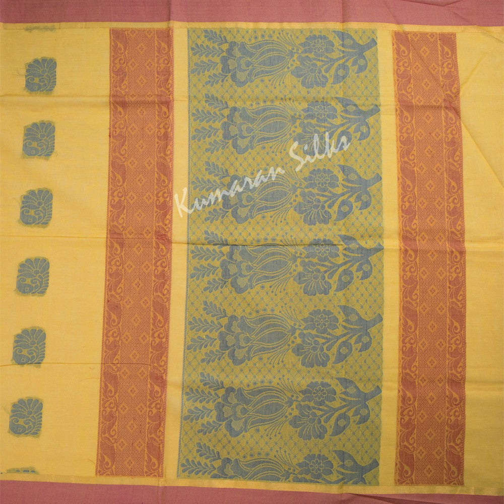 Cotton Cyber Yellow Printed Saree