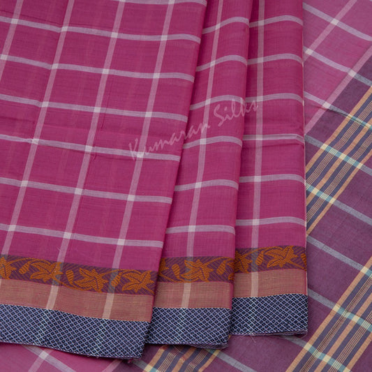 Chettinad Cotton Thulian Pink Saree Without Blouse
