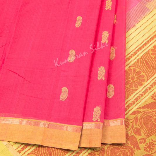 Kanchi Cotton Embroidered Pink Saree 10