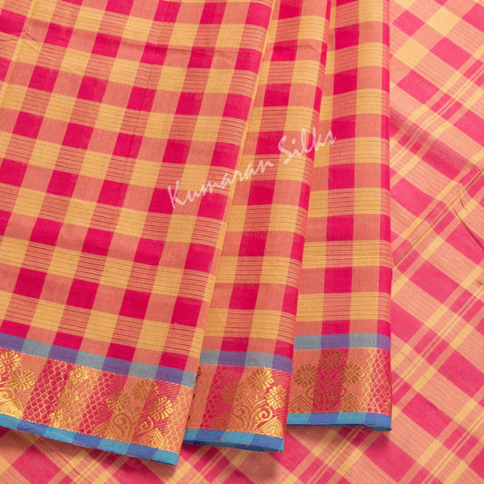 Chettinad Cotton Multi Color Checked Saree Without Blouse 13