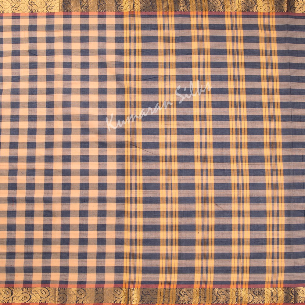 Chettinad Cotton Multi Color Checked Saree Without Blouse 14