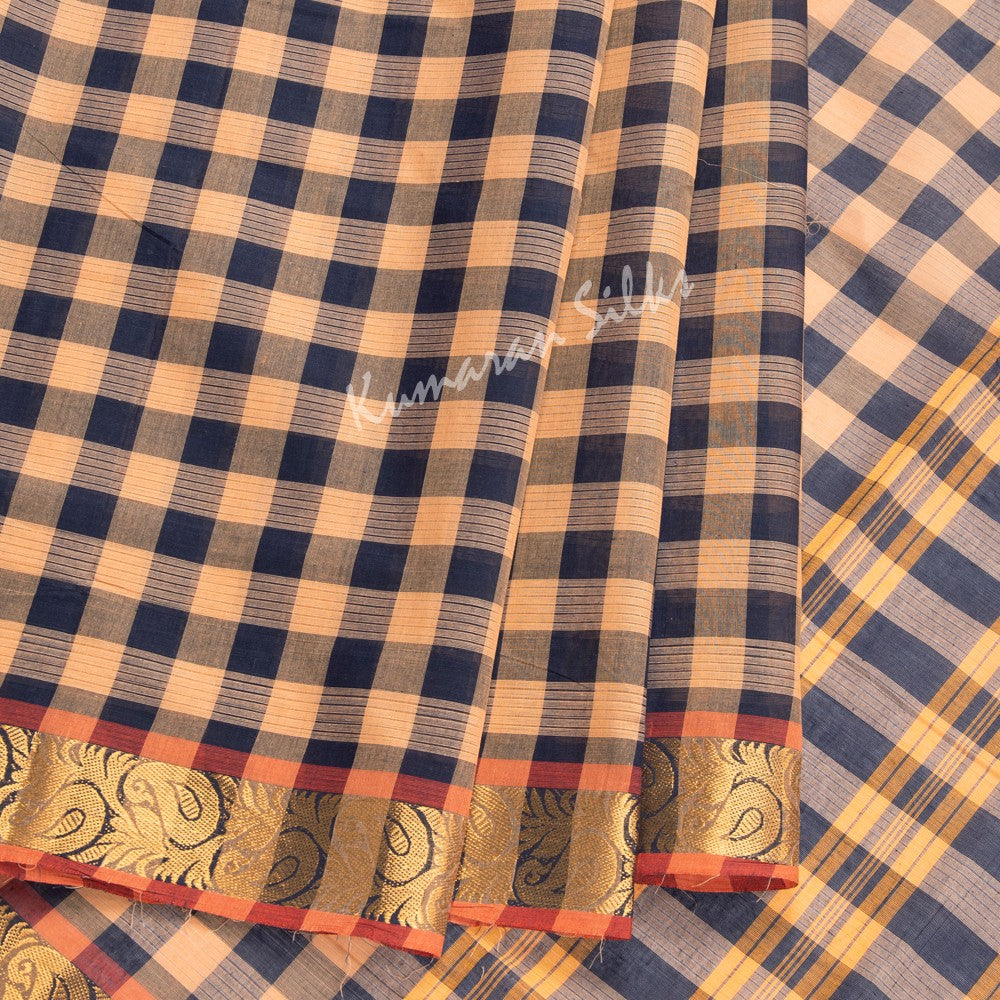 Chettinad Cotton Multi Color Checked Saree Without Blouse 14