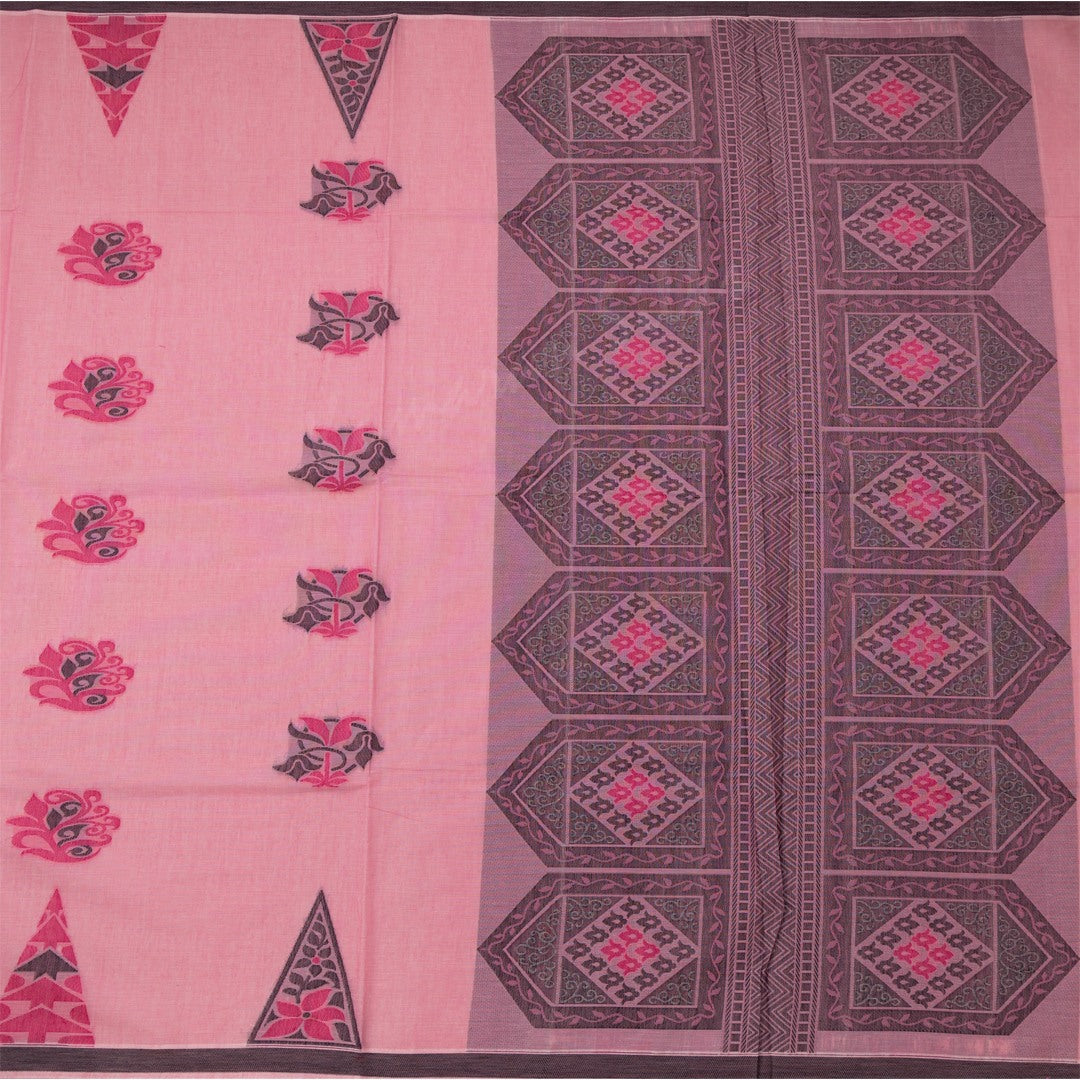 Negamam Cotton Embroidered Light Pink Saree