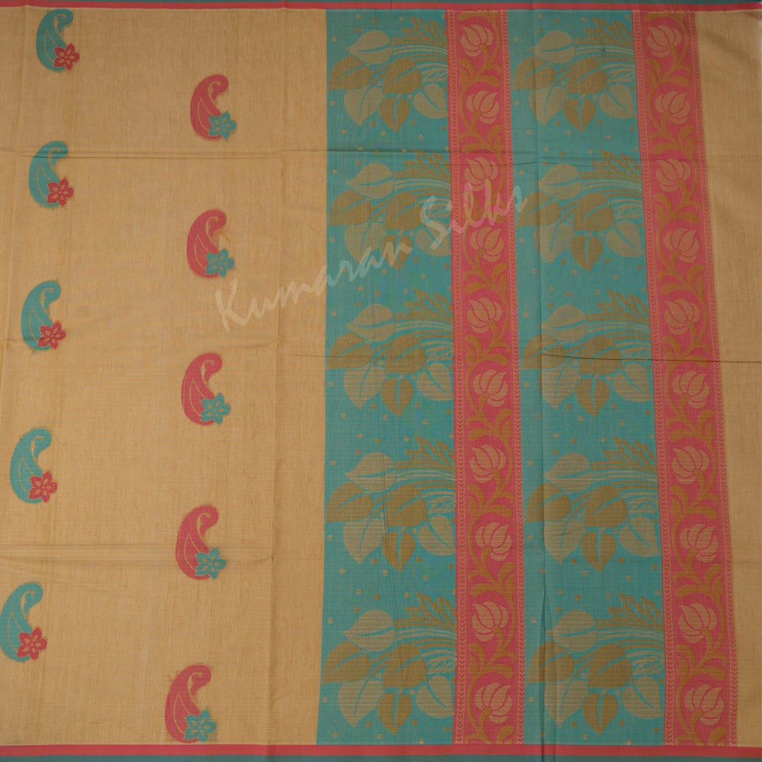 Negamam Cotton Embroidered Brown Saree