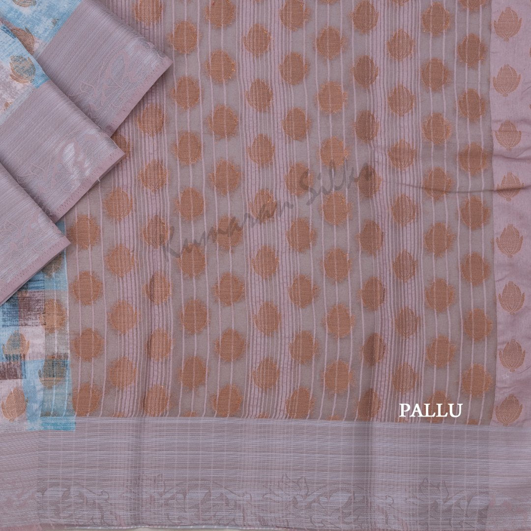 Semi Raw Silk Printed Multi Colour Saree 03