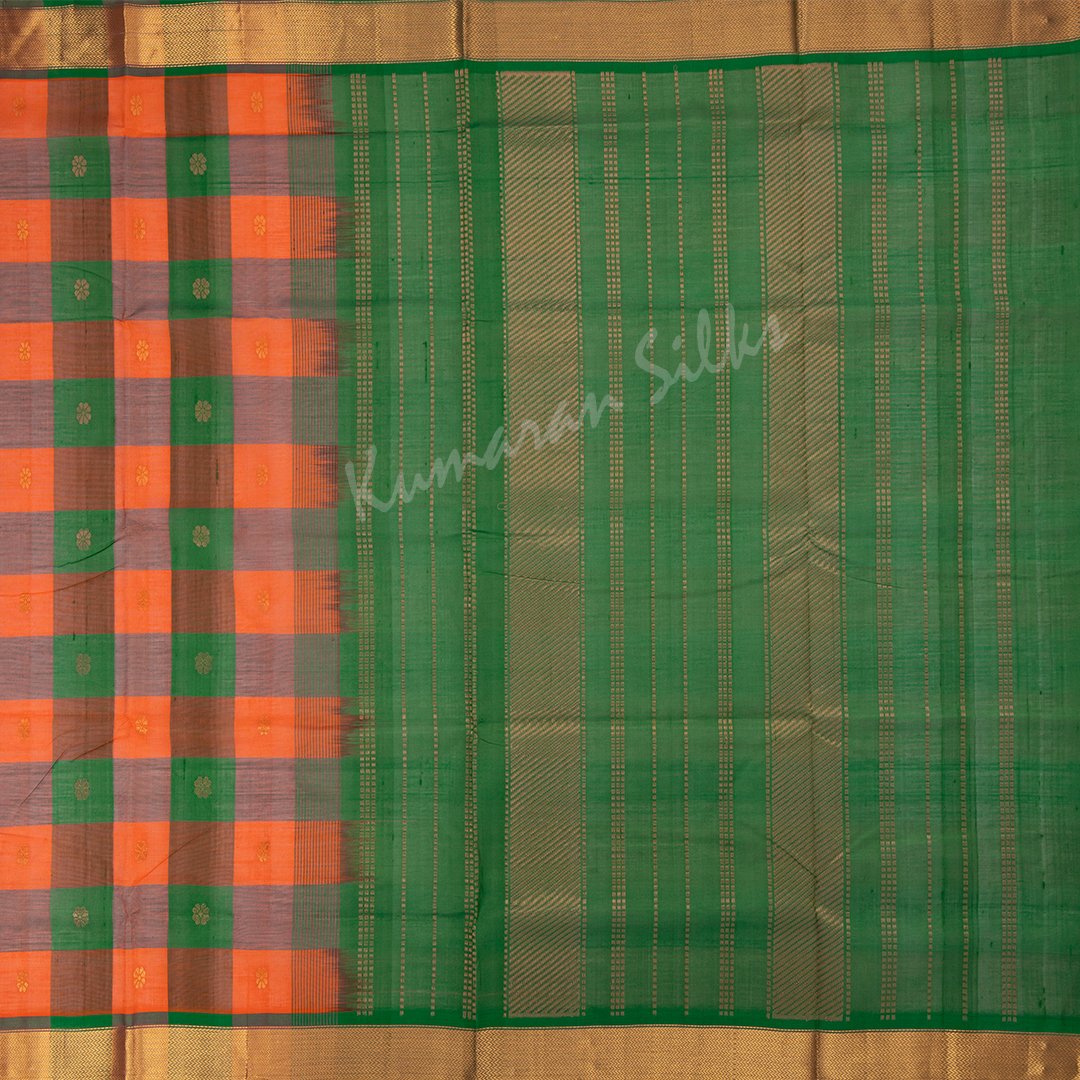 Amirthavarshni Multi Colour Checked Silk Cotton Saree 02
