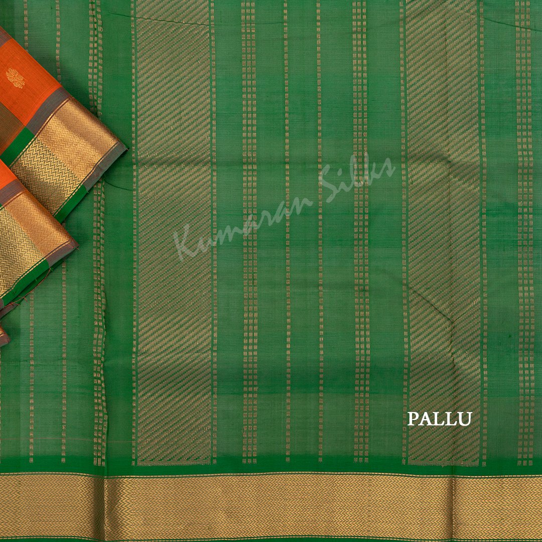 Amirthavarshni Multi Colour Checked Silk Cotton Saree 02