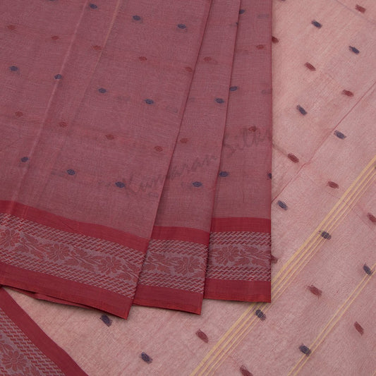 Bengali Cotton Blush Pink Saree Without Blouse