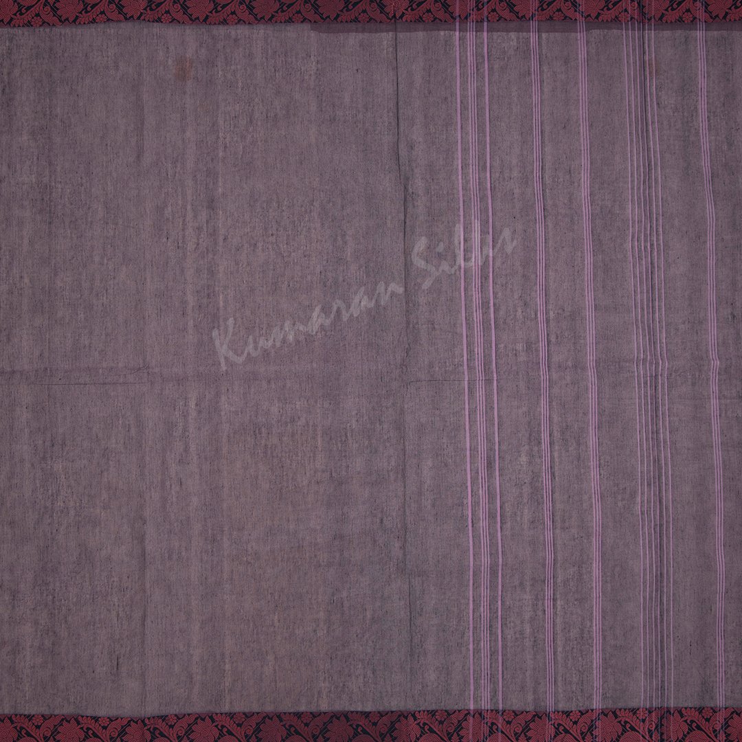 Bengali Cotton Dark Purple Saree Without Blouse