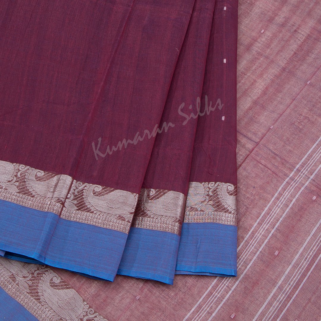 Bengali Cotton Magenta Pink Saree Without Blouse