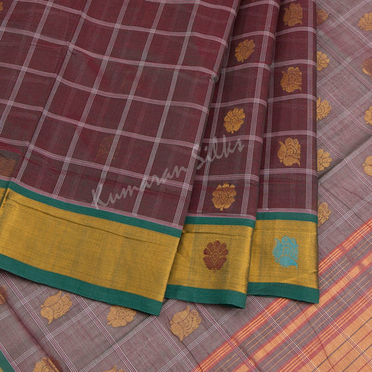 Venkatagiri Handloom Cotton Shot Colour Saree Without Blouse