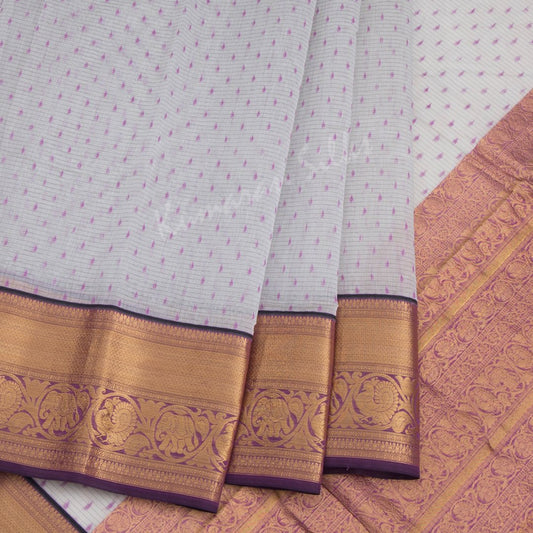 Silk Cotton Embroidered Light Grey Saree