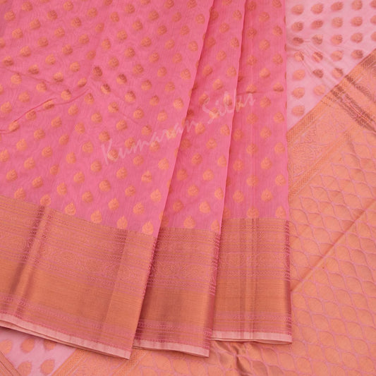 Silk Cotton Embroidered Rose Pink Saree 03