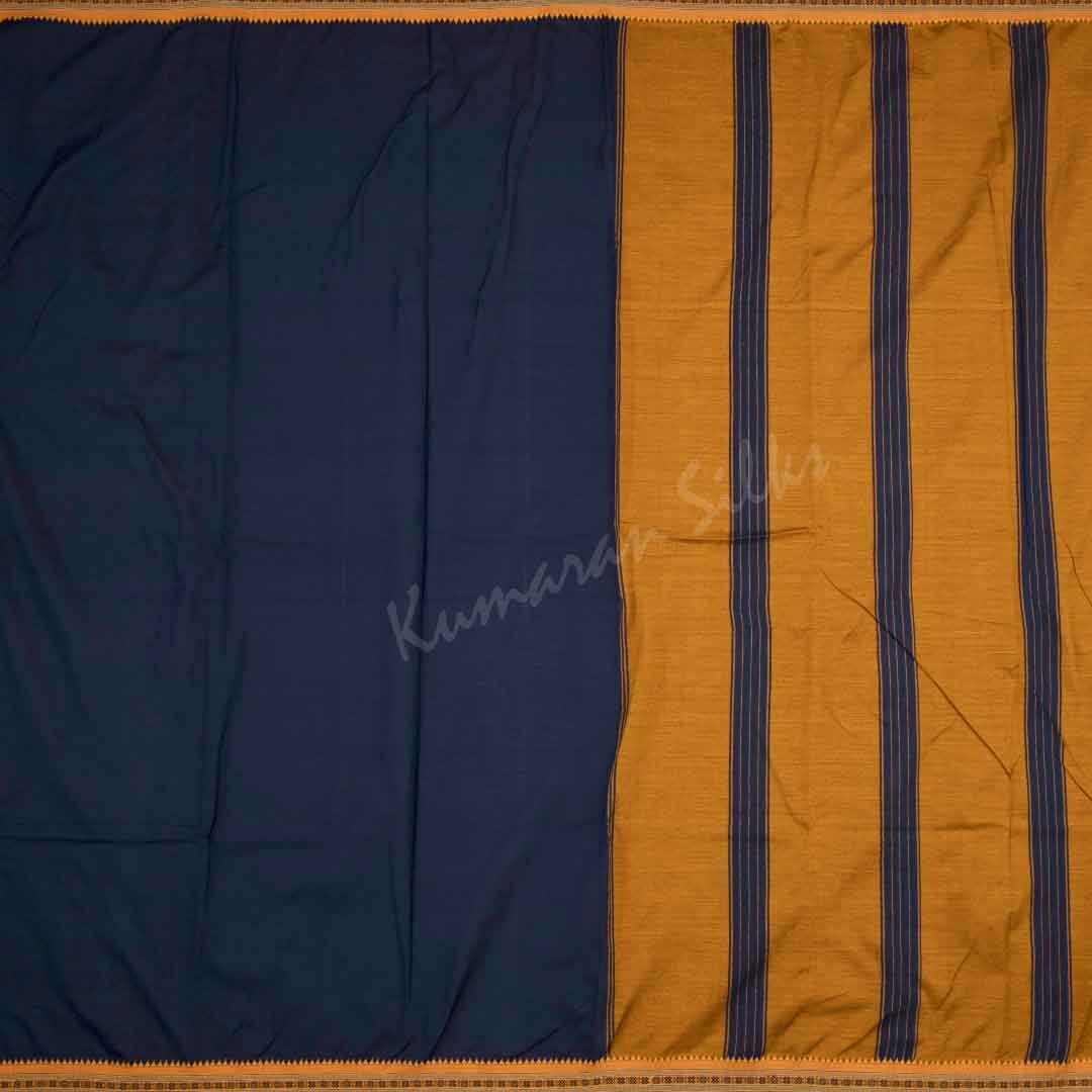 Dharwad Cotton Navy Blue Saree