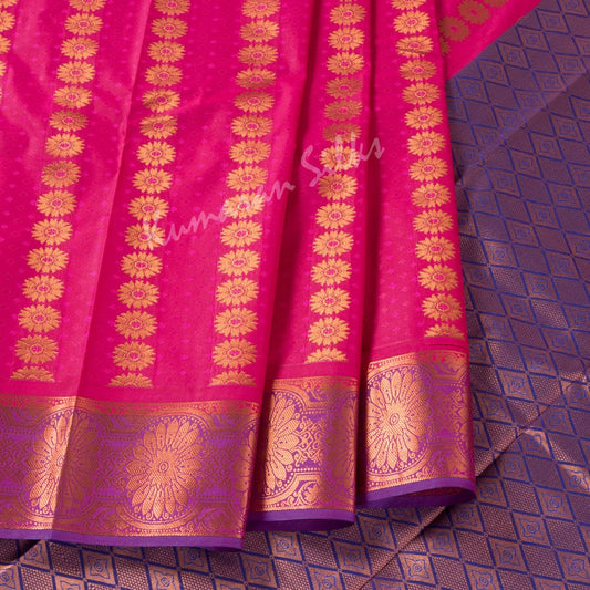 Art Silk Embroidered Hot Pink Saree 11