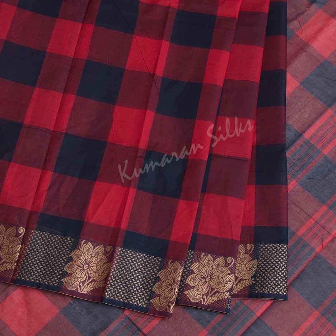 Chettinad Cotton Multi Colour Checked Saree Without Blouse 17