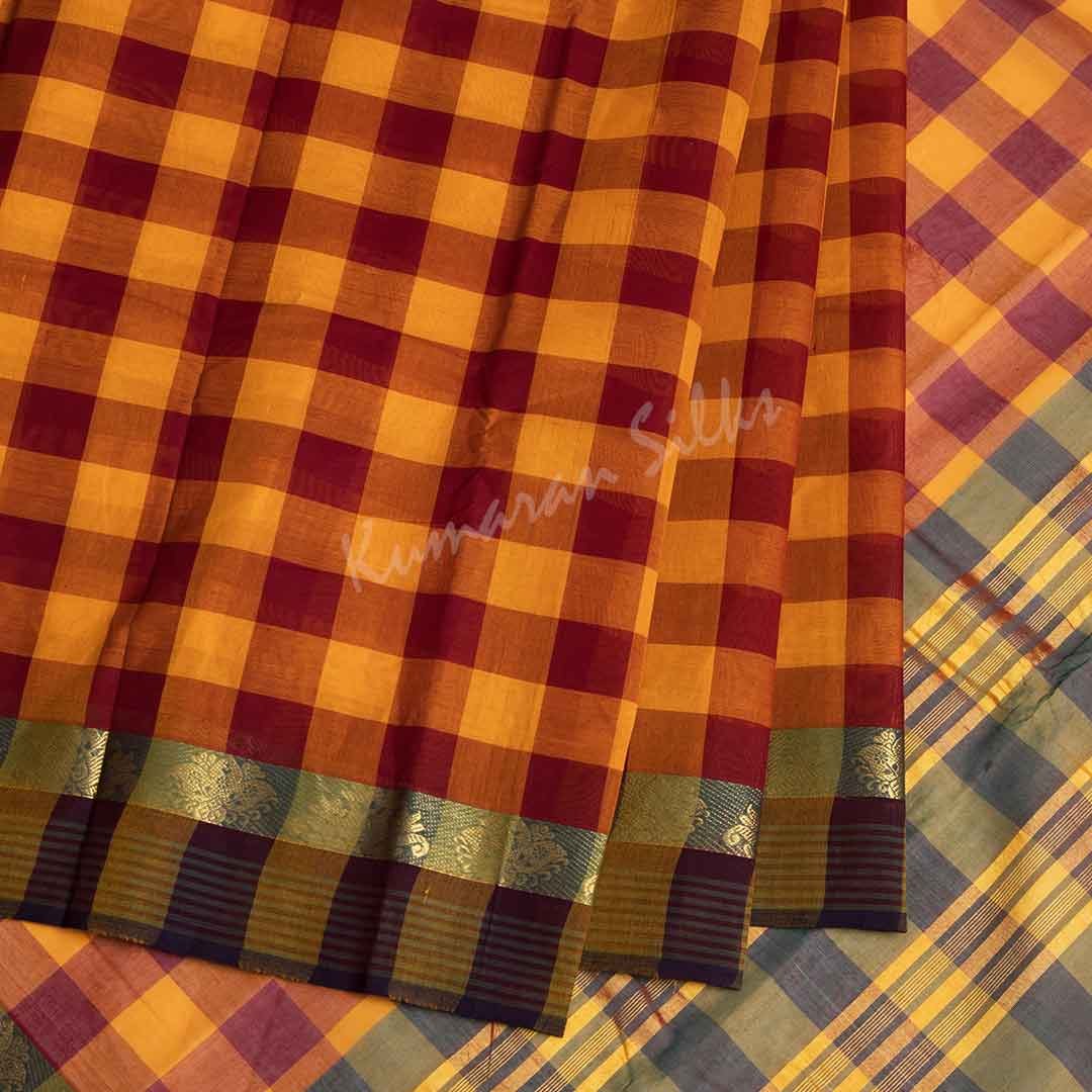 Chettinad Cotton Multi Colour Checked Saree Without Blouse 22