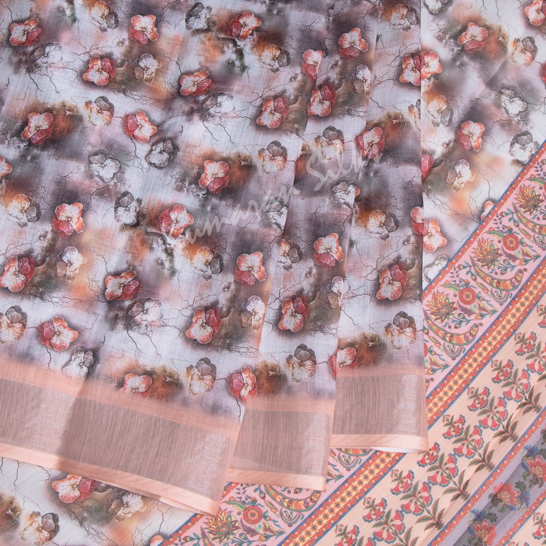 Semi Linen Printed Multi Colour Saree 05