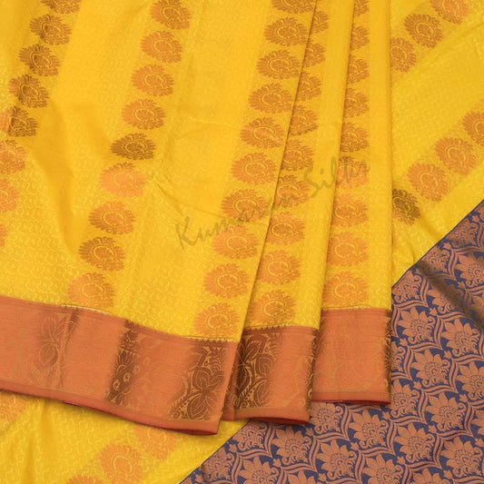 Art Silk Embroidered Yellow Saree