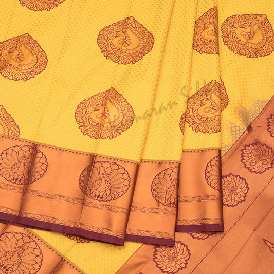 Semi Silk Embroidered Yellow Saree 02