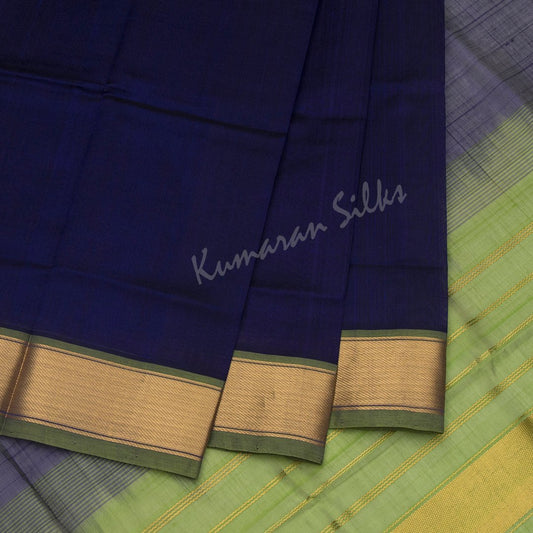 Amirthavarshni Indigo Blue Silk Cotton Saree With Bavanji Border 03