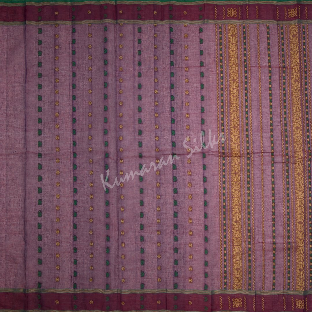 Bengali Cotton Magenta Pink Saree Without Blouse 02
