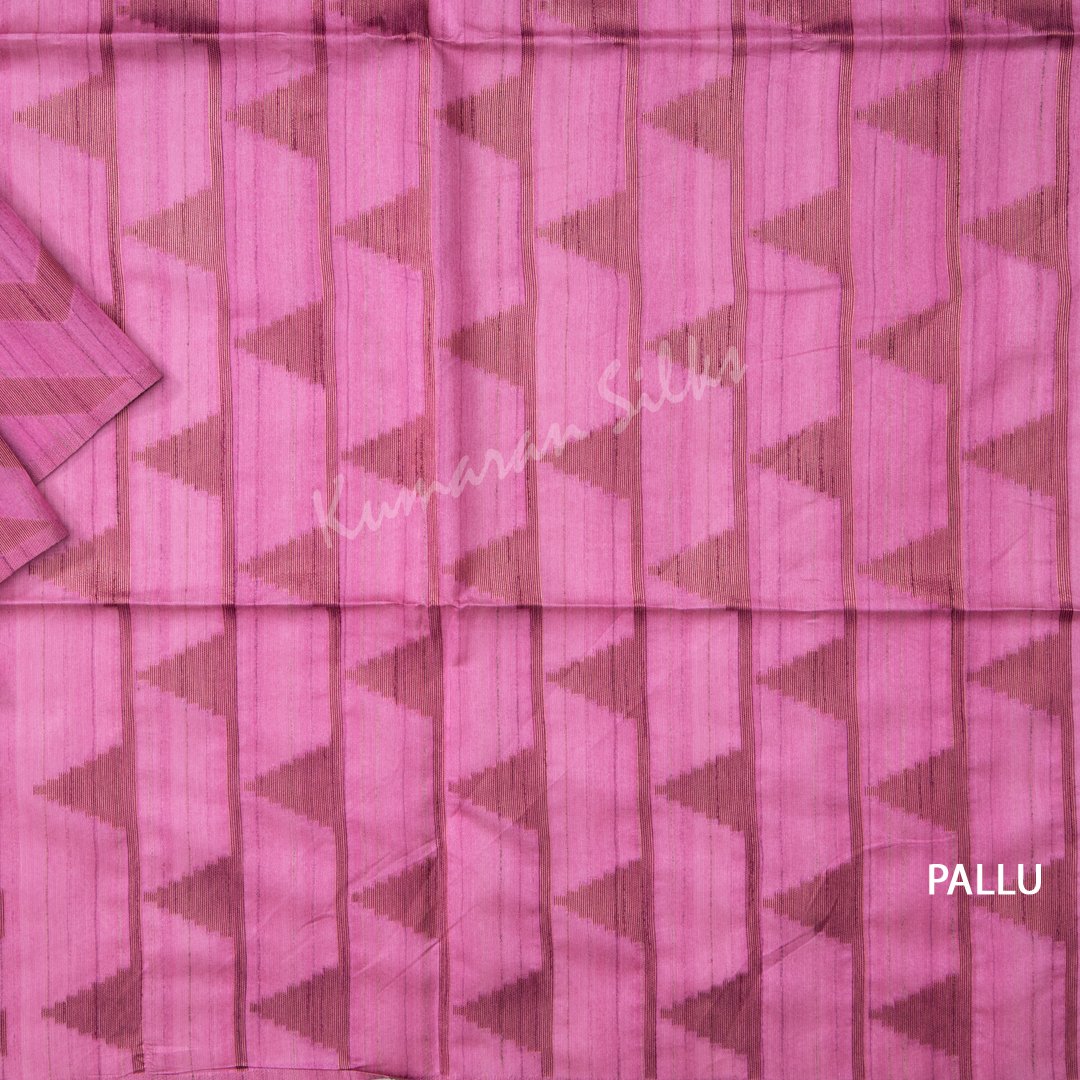 Semi Raw Silk Embossed Kobi Pink Saree
