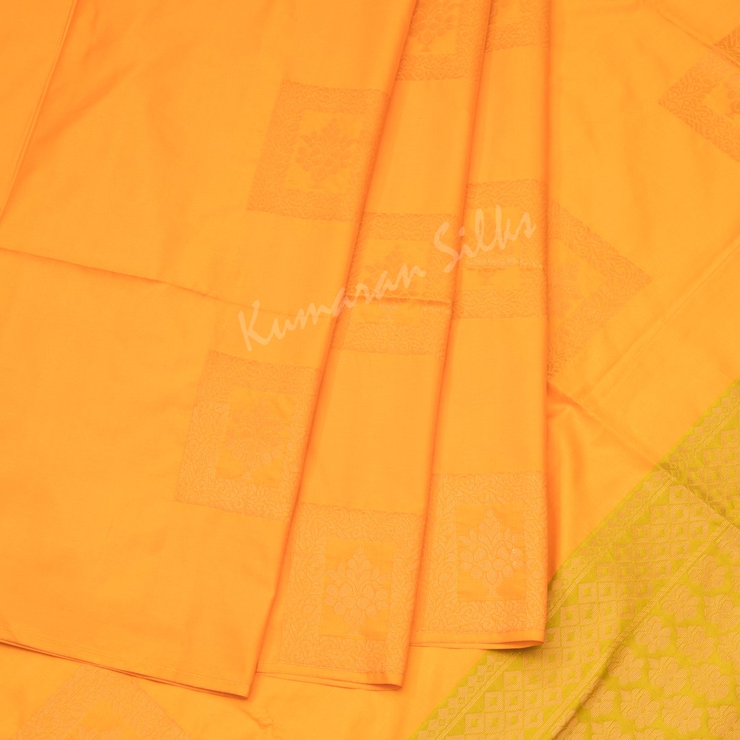 Semi Soft Silk Embroidered Mango Yellow Saree Kumaran Silks